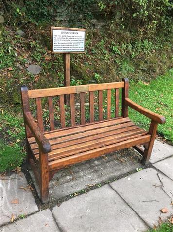 After - Ludford  Bonebed Memorial Bench given a Summer facelift